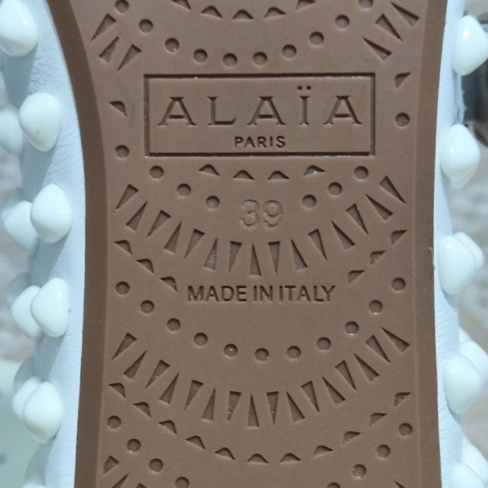 Alaia White Studded Mary Jane Flats with Buckle - Picture 2 of 9
